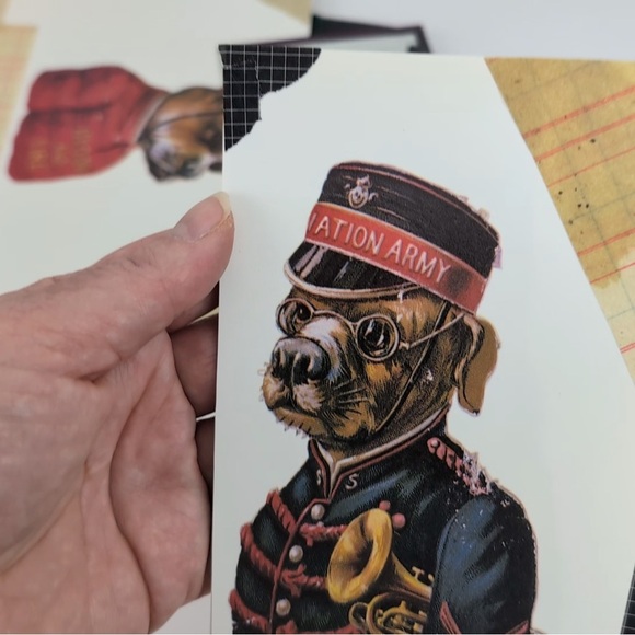 6 handmade anthropomorphic dog & cat note cards set + envelopes - Picture 4 of 7